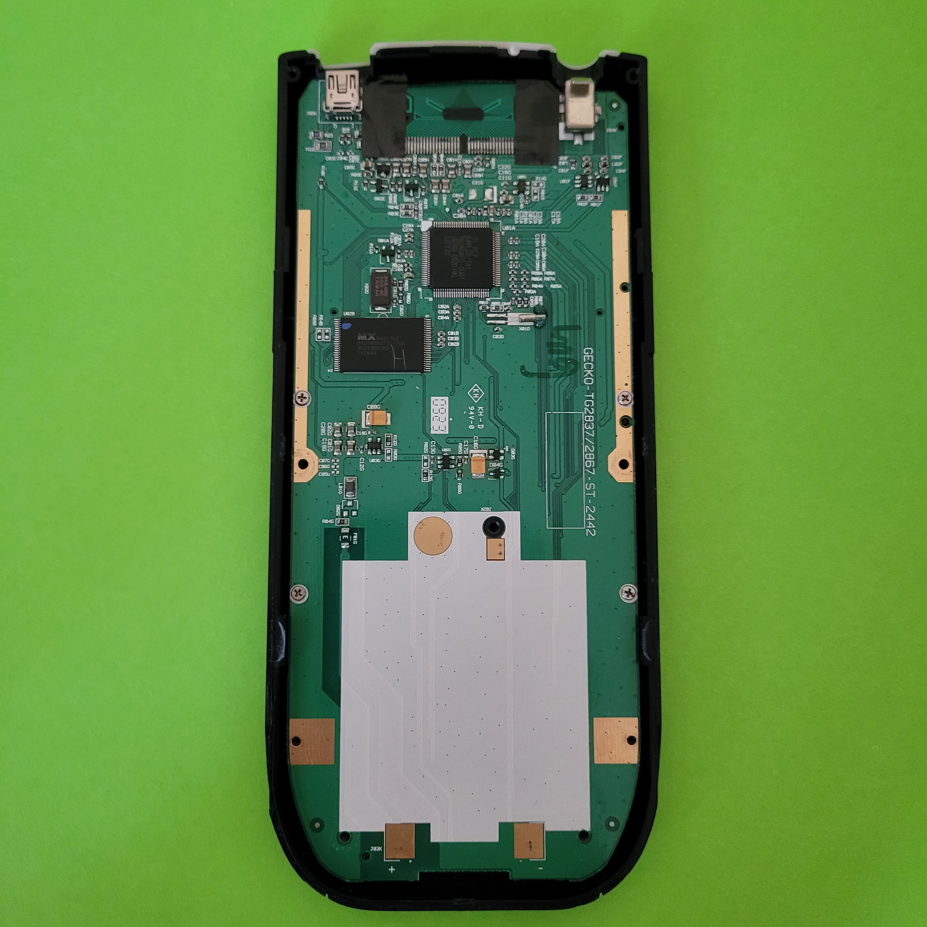 An image of the inside of a Texas Instruments TI-84 plus graphing calculator